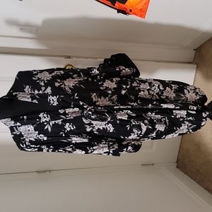 Black floral robe